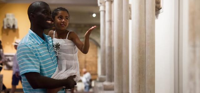 Man and His Daughter at Hall of Museum