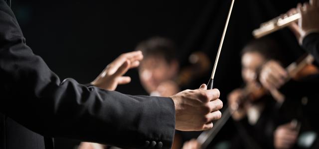 Orchestra Conductor on Stage